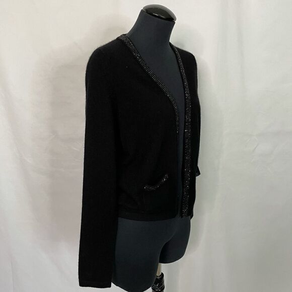 Bloomingdales NWT Cashmere Rhinestone Cardigan - Women’s M - Picture 4 of 7